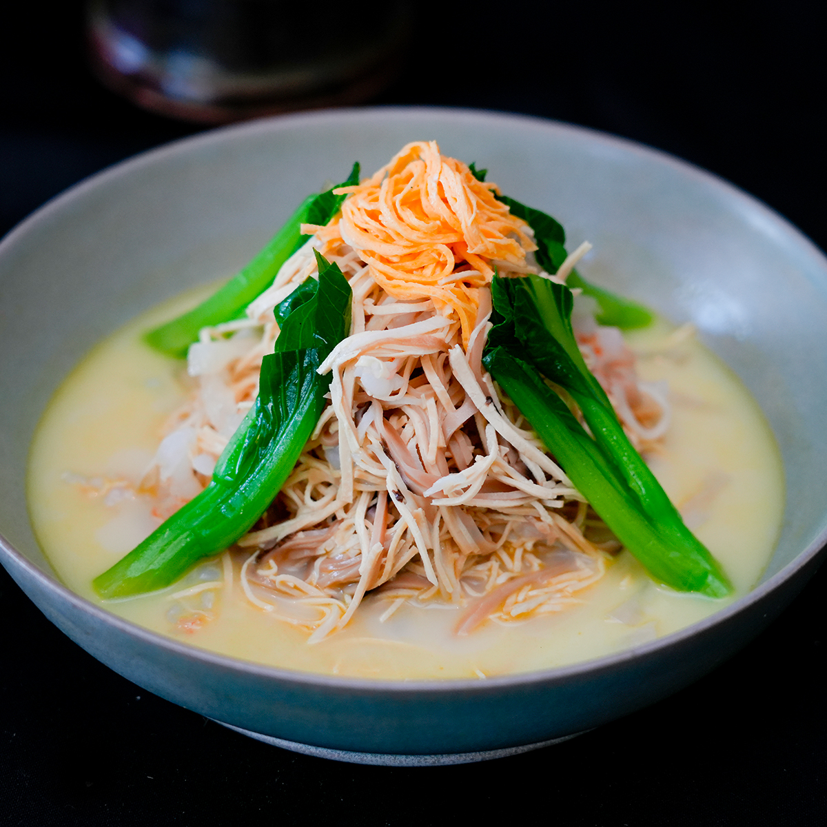 Shredded dried tofu with chicken broth