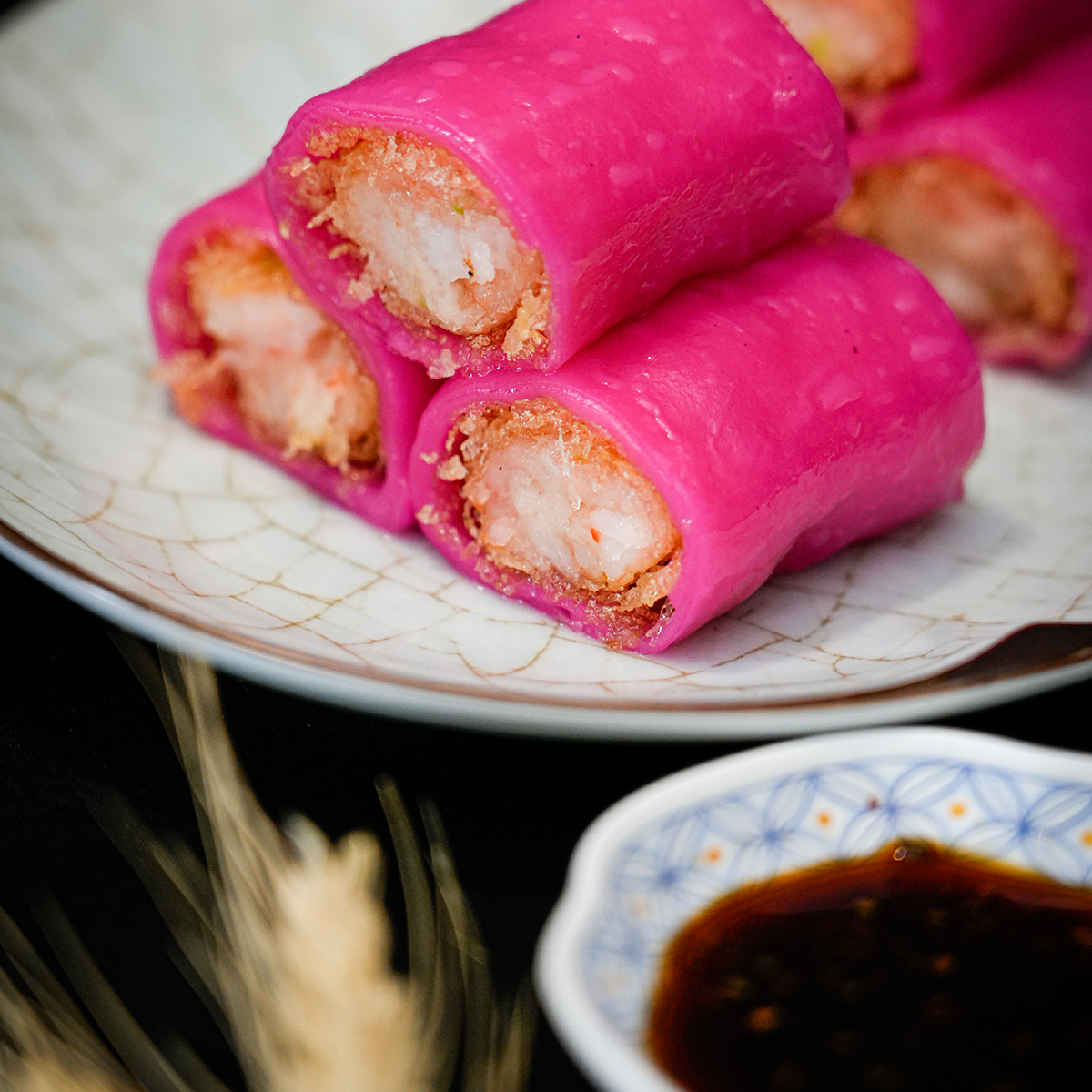 Red Rice Sausage with Fresh Shrimp